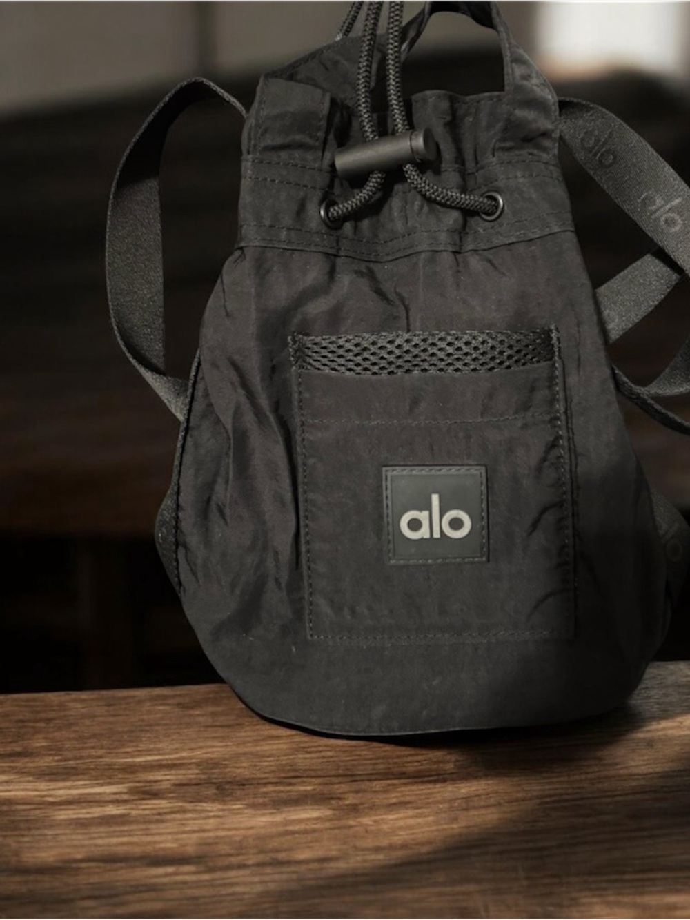 ALO Yoga Black Crossbody Bucket Bag